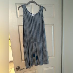 Sundress with tasseled drawstring waist